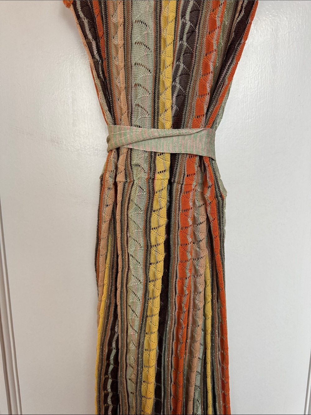 Missoni Striped Sleeveless Maxi Dress in Orange, Yellow, Cream - Picture 9 of 13